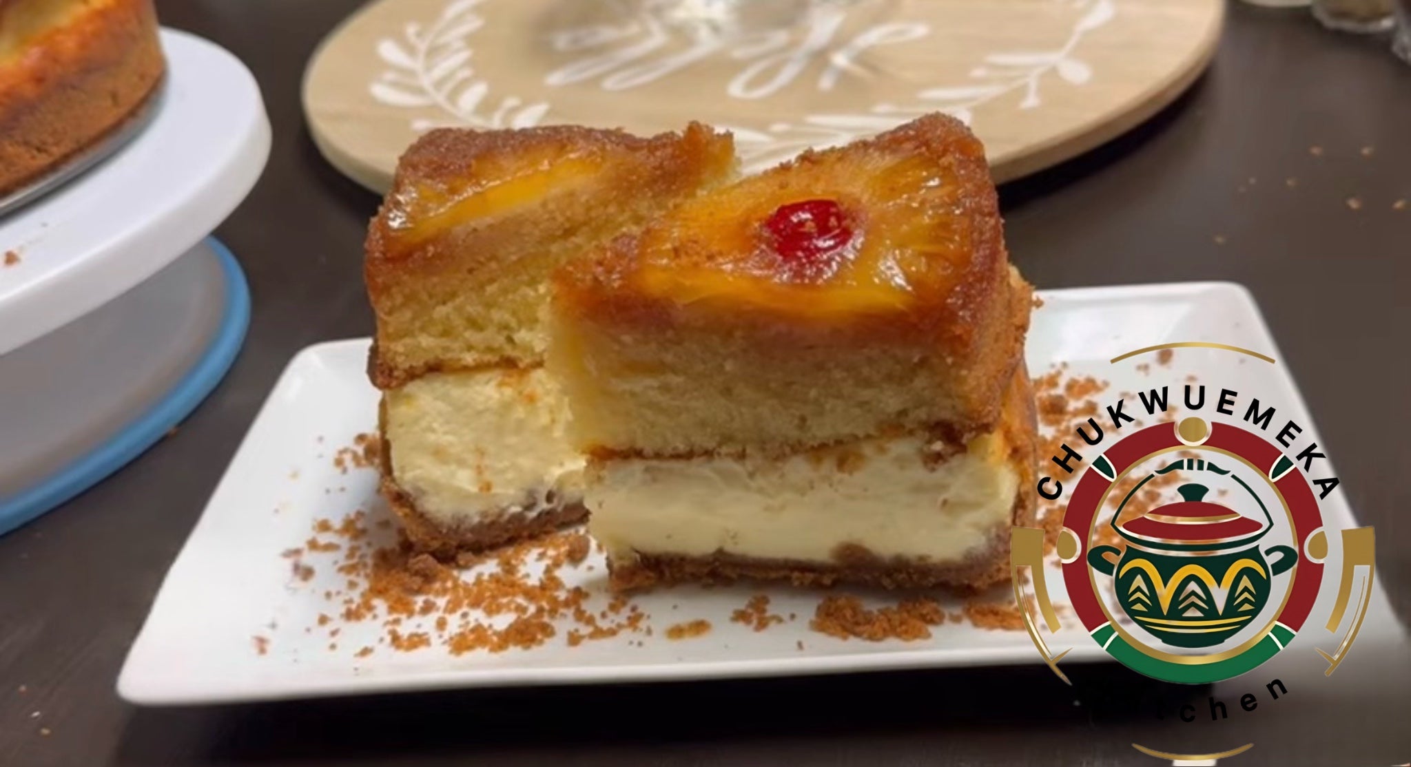 SOUTHERN PINEAPPLE UPSIDE-DOWN CHEESECAKE CAKE